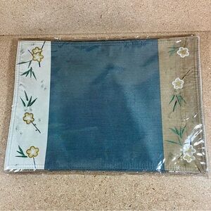 New - Fiesta Set Of 4 Reversible Placemats Floral Colorblock 100% Cotton